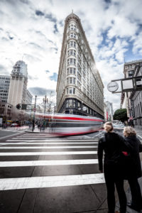 Street scene, zebra crossing, passing by bus, San Francisco, Street scene, zebra crossing, passing by bus, San Francisco,